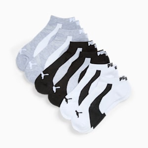 Chaussettes basses mi-tissu bouclette Femme (6 paires), BLACK COMBO, extralarge